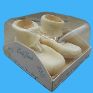 Vintage Mrs. Day's Ideal Crib Shoes Style 41 Size 1 White Original Box